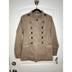 DKNY Jeans Canvas Military Jacket Medium Military Tan Khaki